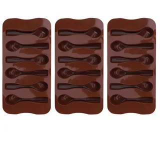 Restokki Löffelform Süßigkeitenformen, Schokoladenformen, Cake Pop Form, 3 Stück, DIY Antihaft Silikon, Löffelförmige Schokoladen Backform, Silikon Backformen Für Mini Kuchen