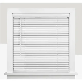 CHICOLOGY Mini-Jalousien, Horizontalblenden, Kabellose Fensterrollos, Verdunkelung, Lichtfilterung, Weiß, Vinyl, 66 cm B x 183 cm H