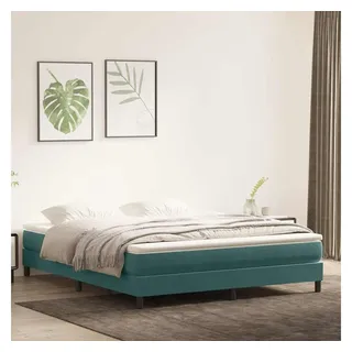 vidaXL Boxspringbett ohne Matratze Dunkelgrün 180x220 cm Samt