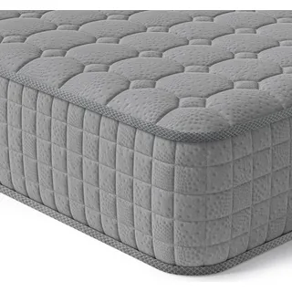 Vesgantti Matratze 100x200, 7-Zonen Federkernmatratze 24cm hoch, Mittelfeste Orthopädischem Tonnentaschenfederkernmatratze Grau (H3 Tight-top 24cm) - Grau