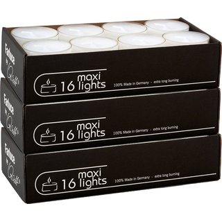 Qult Teelicht Maxilights (3-tlg), Maxilight Teelichter in Kunststoffhülle weiß
