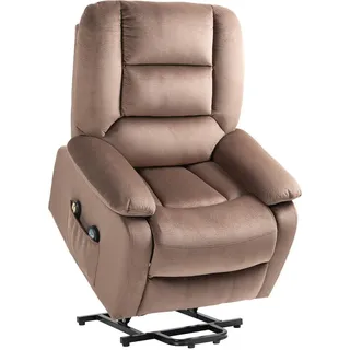 Homcom Fernsehsessel mit Aufstehhilfe Polyester 93 x 110 x 90 cm Braun elektrisch mit Liege-/Massagefunktion