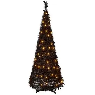 CREATIV green Pop-up LED-Dekobaum, schwarz, 150 LEDs, warmweiß, ca. H180 cm