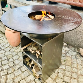 Glüh-Welt Premium Outdoor Grillplatte Feuerplatte Feuerstelle große Bratplatte