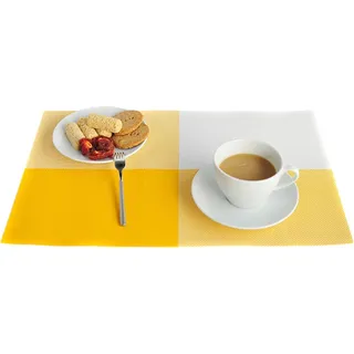 TININNA 4er Set Elegante Bunt Gewebter Tischsets Tischunterlage Platzdecken Platzset Platzmatten Tischmatten gelb EINWEG Verpackung