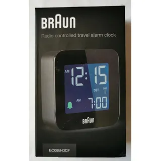 Braun BC08B-DCF Digital Funkwecker für Reisen, LCD-Display NEU & OVP