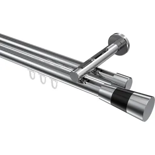 Interdeco Innenlaufgarnitur 2-läufig Ø 20 mm 140 cm Grau/Schwarz
