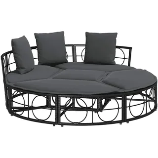 vidaXL Outdoor-Loungebett 200 x 150 x 50 cm Schwarz
