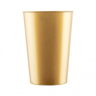 Mehrweg Trinkbecher Gold 230ml aus Plastik (PS), 10 Stück - Mank
