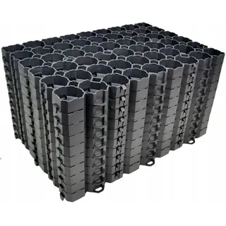 10x Paddockplatten schwarz 60x40x4 cm | Platten für Reitplatz, Stahl, Koppel oder Weide | 10 Stück