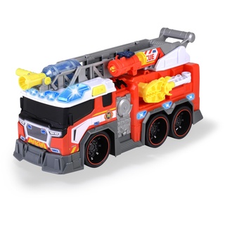 Dickie Toys - Feuerwehrauto mit Wasserspritze - Feuerwehr-Spielzeug groß (37,5 cm) für Kinder ab 3 Jahre, Auto mit ausziehbarer Leiter, Greifarm, Pfeilschuss-Funktion, Licht & Sound