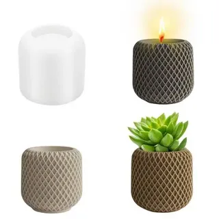 Silikonform 3D Zylinder Kerzenhalter Vase Beton Gießform