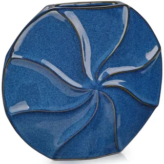 Arborus Keramik Vase Blau 18 CM Blumenvase Pastillen Dekovase für Blumen Schmale Vase für Zweige Aesthetic Vasen Tischdeko Modern Boho Skandinavische Japandi Deko im Wohnzimmer Schlafzimmer Büro Hotel