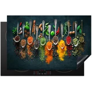 onlywow Herdabdeckplatte 80x52 cm Kräuter/bunt