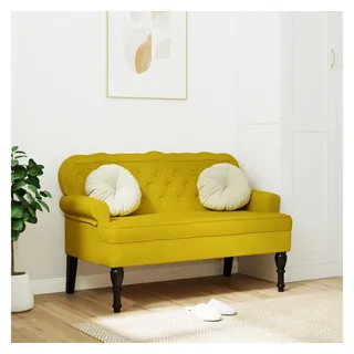 vidaXL Sitzbank, Sitzbank mit Rückenlehne Gelb 119,5x64,5x75 cm Samt