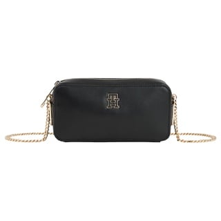 Tommy Hilfiger Damen TH Timeless Chain Camera Bag AW0AW15666 Crossovers, Schwarz (Black)