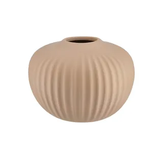 Vase , braun , Steinzeug , Maße (cm): H: 11  Ø: 15
