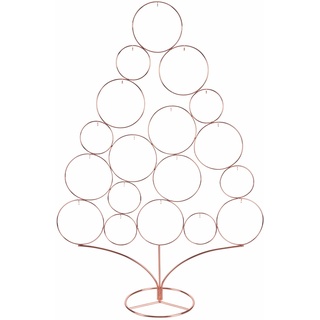 Villa d'Este Home Tivoli Xmas Weihnachtsbaum aus Metall, Höhe 96 cm, 18 Haken, Rosegold