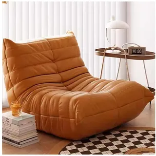 LuxusKollektion Loungesessel Kaminsessel Togo Loungesessel Bodensofa Schaumstoff Orange orange