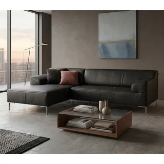 Rolf Benz Ecksofa ROLF BENZ Ecksofa Freistil 180 links Leder schwarz 260x170, Echtes Leder schwarz