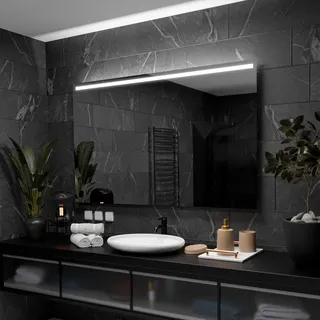 Badspiegel mit LED Beleuchtung - Giza - 120 cm, 80 cm - Silber
