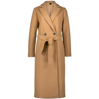 zero Damen Mantel Wolloptik mit Bindegürtel 34, Cinnamon Swirl - 34