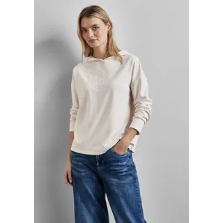 STREET ONE Kapuzenshirt mit Wording weiß 44 EU
