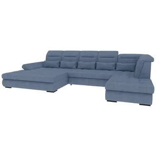 99rooms Wohnlandschaft, Blau, Textil, 5-Sitzer, Füllung: Schaumstoff, U-Form, 208x87x358 cm, Wohnzimmer, Sofas & Couches, Wohnlandschaften, Wohnlandschaften in U-Form