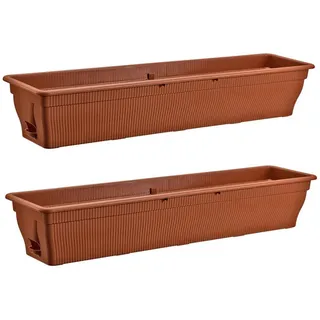 Buri 2x Blumenkasten 100cm Balkonkasten mit Wasserspeicher 25L - Blumenkästen wetterfest Pflanzkasten mit Einsatz für Garten und Balkon