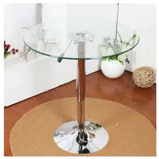 Höhenverstellbarer runder Glas-Esstisch, moderner Bistrotisch für 24 Personen, platzsparend, stilvolles Design für Küche und Esszimmer, vielseitig und leicht zu reinigen