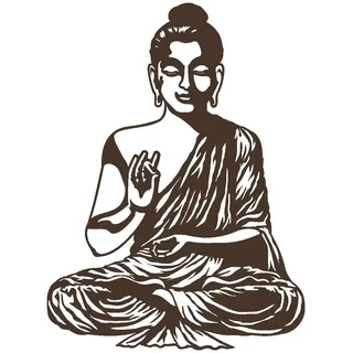 Samunshi® Wandtattoo Buddha Wandsticker 37 x 50cm braun