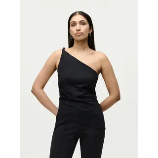 One-Shoulder-Top LEGER "Darleen, LeGer by Lena Gercke", Damen, Gr. 36, schwarz, Web, Obermaterial: 100% Baumwolle, unifarben, regular fit taillenbedeckt, asymmetrischer Ausschnitt, Tops, Regular fit mit asymmetrischem Design
