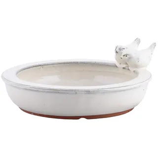 Unbekannt Vogeltränke Esschert Design rund Creme Vogelbad Vogelbecken Futterschale Terracotta Wasserstelle