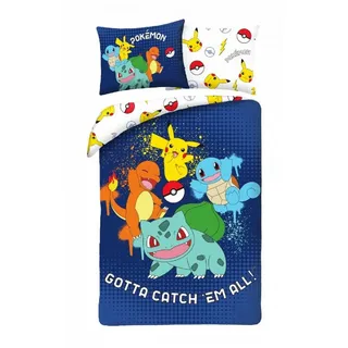 Halantex Pokémon Bettwäsche Blau 140 x 200 cm + 70 x 90 cm