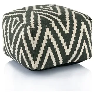 Amagohome Kelim Sitzwürfel 50x50 H35cm Pouf Fußhocker Sitzhocker Bodenkissen Fußschemel : schwarz