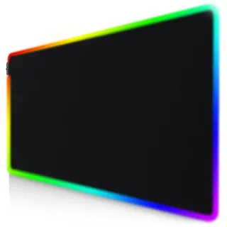 Titanwolf Gaming Mauspad RGB Mousepad 1200 x 600 x 3 mm, LED Multi Color XXXL Tischunterlage, rutschfest, abwaschbar, Geschwindigkeit & Präzision, schwarz schwarz