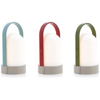 REMEMBER URI Piccolos - LED Lampe mit Akku, Indoor & Outdoor, Höhe 15 cm, USB Lampe mit Touch-Dimmer, 20h Leuchtdauer, 3er Set - LU30
