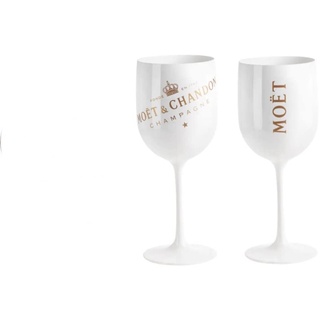 2X Moet & Chandon Ice Imperial Champagner-Glas aus Acryl Champagner Gläser-Set in weiß Weinglas Sektglas