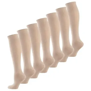 NUR DIE Kniestrümpfe Fit & Vital 7 Paar Beige 36-38