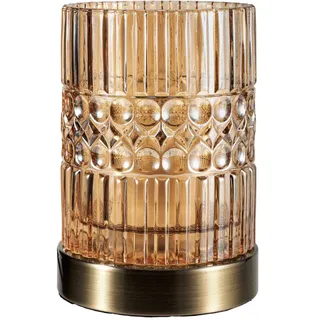 Pauleen 48126 Crystal Elegance Tischleuchte Glaslampe max25W E27 Glas/Bernstein/Messing Tischlampe 230V