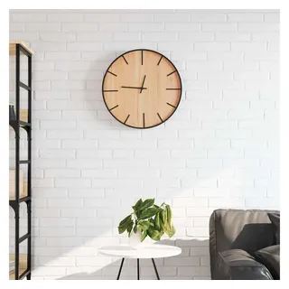furnicato Uhr Rustikale Wanduhr 39 x 4 cm in Braun mit Massivholz und Eisen (Leise Zeitanzeige mit Quarzwerk als Wandzeitmesser für das Büro) braun