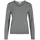 V-Neck L/S Knit TOP Grau/Schwarz L