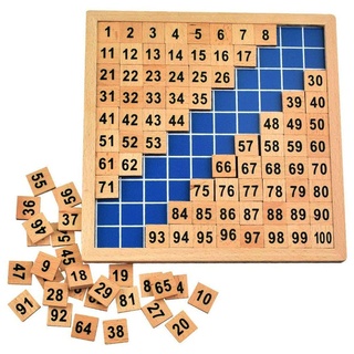 Amasawa Mathematik Puzzle Holz Digital Board,1-100 Kontinuierliche Zahlen,Mathe Puzzle Holzspielzeug, um Ihrem Kind zu helfen, motorische Fähigkeiten früh zu entwickeln
