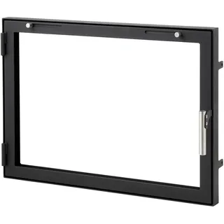 HEARTHOR | D3 | Slimline Kamintür nach Maß | Schmaler Rahmen | Tür für Kamin, Ofen, Grill und Räucherkammer | Hitzebeständiges Glas | Premium Stahltür mit Edelstahl-Zubehör
