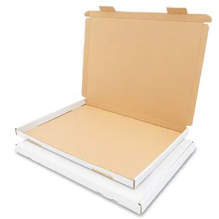 verpacking Großbriefkartons 350 x 250 x 20 mm Großbriefkarton GB-2 DIN A4 B4 für Warensendungen (Innenmaß 340 x 245 x 17 mm) DHL GLS DPD Weiß Versandkarton Büchersendung Brief (50 Stück)