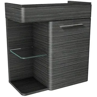 Camargue Faro Mini Waschbeckenunterschrank  (55 x 29,5 x 60 cm, Dark Oak, Mit Beleuchtung)