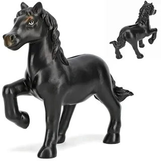 alles-meine.de GmbH Spardose Verschiedene Modelle wählbar mit Verschluss - aus Kunstharz/Polyresin Pferd - schwarz - 17,5 cm - stabile Sparbüchse - Sparschwein - für Kind..