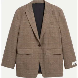 ARMEDANGELS Oversized Blazer Kariert Claystone Khaki M