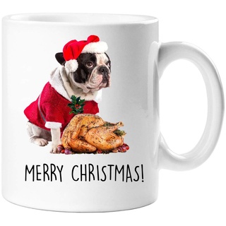 60 Second Makeover Limited Weihnachten Frenchie Becher Frohe Weihnachten Türkei Haustier Geschenk Französischer Bulldogge Mum Dad