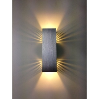 SpiceLED LED Wandleuchte ShineLED, Warmweiß (2700 K), LED fest integriert, Warmweiß, 14 Watt, Lichtfarbe warmweiß, dimmbar, indirekte Beleuchtung mit Schatteneffekt, Up & Down Licht silberfarben
